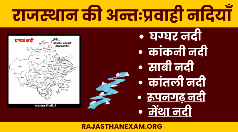 राजस्थान की आंतरिक प्रवाह की नदियाँ