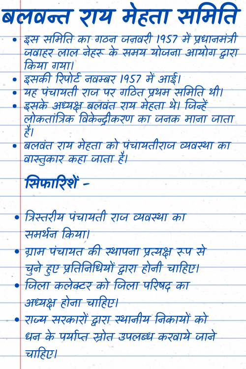 बलवन्त राय मेहता समिति,बलवंत राय मेहता समिति